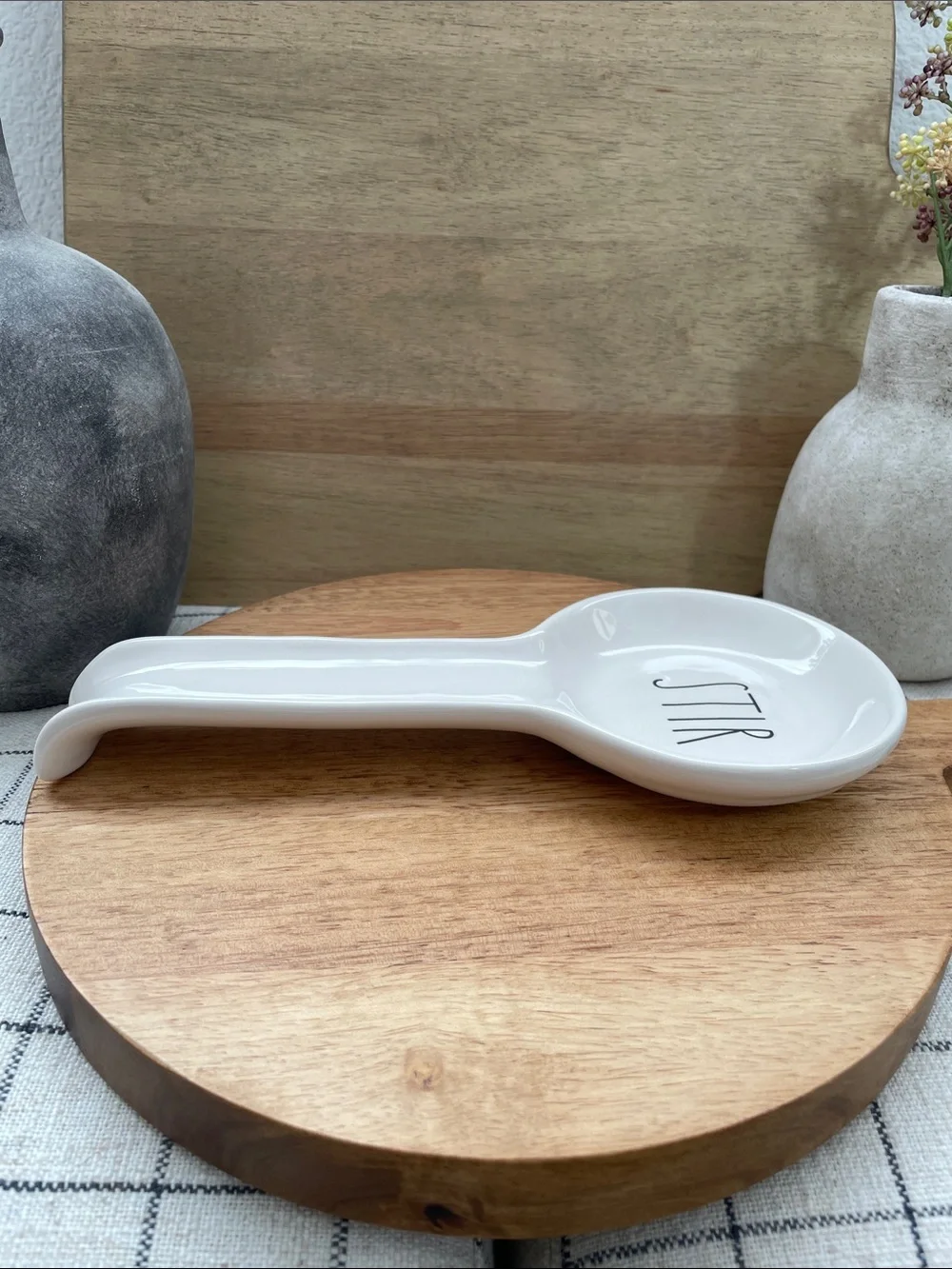 SALE! NWOT Rae Dunn White Ceramic 'STIR' Spoon Rest - Home Dining 10”